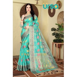 Banarasi Sea Green Silk Saree 
