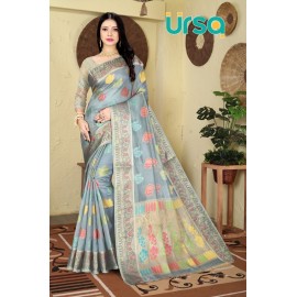 Banarasi Grey Silk Saree 