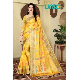 Banarasi Yellow Silk Saree 