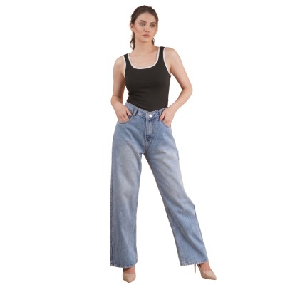 BRUIS ENGLAND –Women’s  Light Denim Blue Baggy Fit Jeans