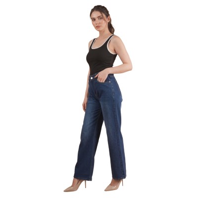 BRUIS ENGLAND – Women’s Dark Indigo Blue Baggy Fit Jeans