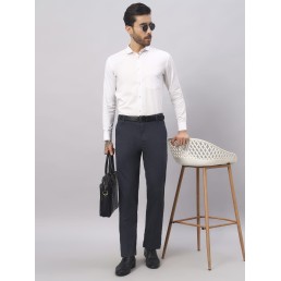 Abheri Men's Blue Formal Trouser