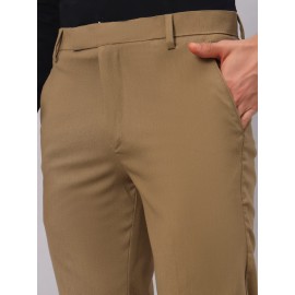 Abheri Men's Brown Formal Trouser