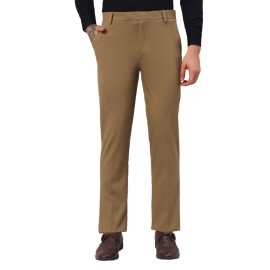 Abheri Men's Brown Formal Trouser