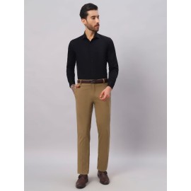 Abheri Men's Brown Formal Trouser