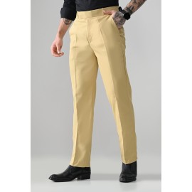 Abheri Men's Classic Camel Formal Trouser