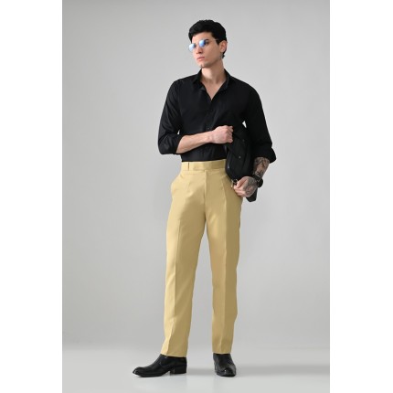 Abheri Men's Classic Camel Formal Trouser