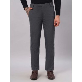 Abheri Men's Lava Grey Formal Trouser