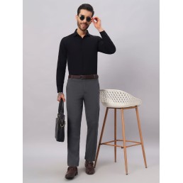Abheri Men's Lava Grey Formal Trouser