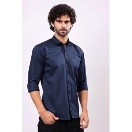 Abheri Men's Navy Blue Color Shirt
