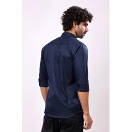 Abheri Men's Navy Blue Color Shirt