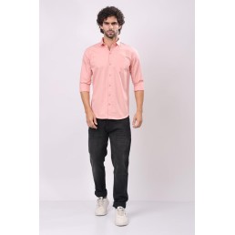 Abheri Men's  Peach Color Shirt