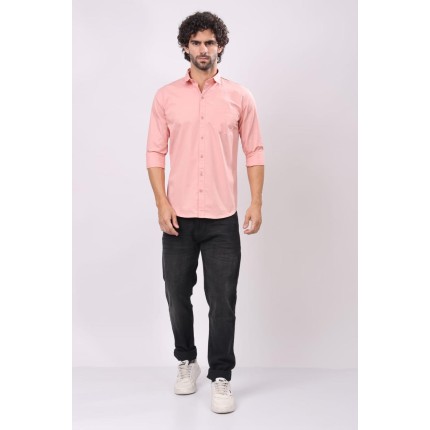 Abheri Men's  Peach Color Shirt