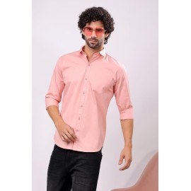 Abheri Men's  Peach Color Shirt