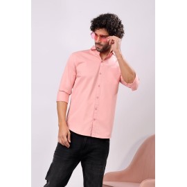 Abheri Men's  Peach Color Shirt