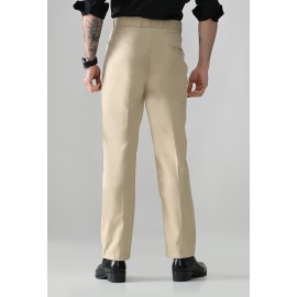 Abheri Men's Classic Beige Formal Trouser