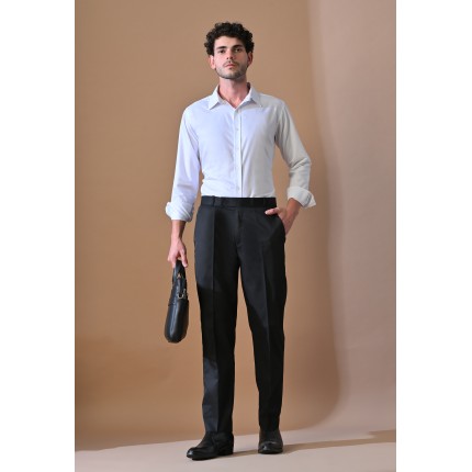 Almark Men's Slim Fit Black Trouser