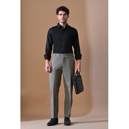 Almark Men's Slim Fit Elephant Grey Trouser