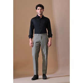 Almark Men's Slim Fit Elephant Grey Trouser