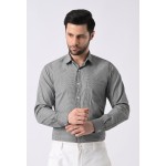 Almark Men's Slim Fit Black Cotton Small Check Shirt