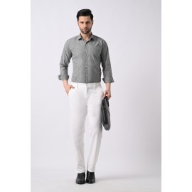 Almark Men's Slim Fit Black Cotton Small Check Shirt