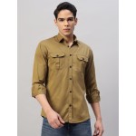 Almark RFD Olive Double Pocket Casual Shirt