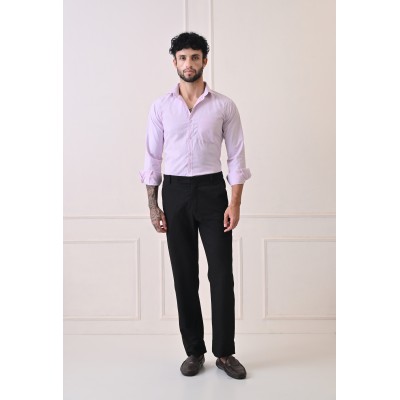 Almark Men's Slim Fit Pink Colour Cotton Small Check Shirt