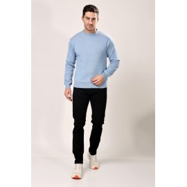 Almark Pullover Pure Cotton Sky Blue Sweater