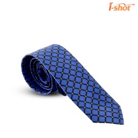 I-Shot Men's Silk Blue Checks Tie