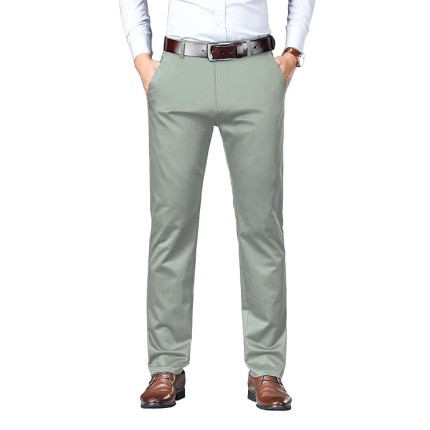Men's Cotton Light Green Trouser