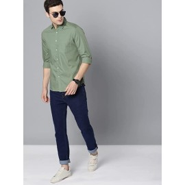 Verus Men's Stain Light Green Color Shirt