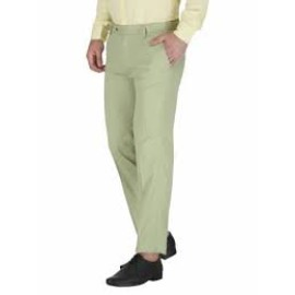 Men's Light Green Formal Trousers