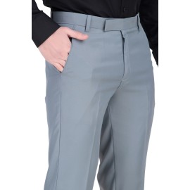 Verus Men's Regular Fit Grey Formal Trousers
