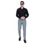 Verus Men's Regular Fit Grey Formal Trousers