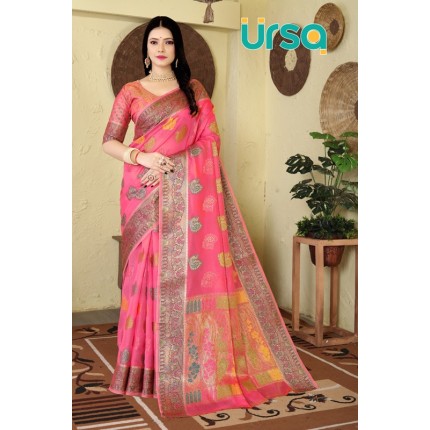 Banarasi Pink Silk Saree 