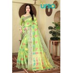 Banarasi Pista Green Silk Saree 