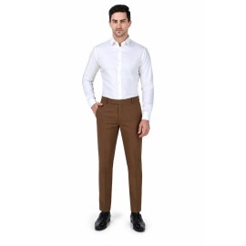 Almark Men's Classic Brown Formal Trouser