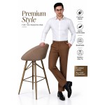 Almark Men's Classic Brown Formal Trouser