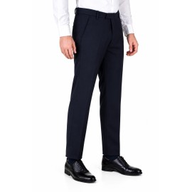Almark Men's Classic Navy Blue Formal Trouser