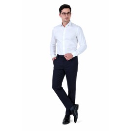Almark Men's Classic Navy Blue Formal Trouser