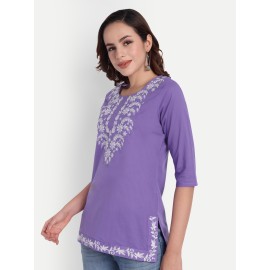 URSA Women’s Premium Purple Embroidered Top