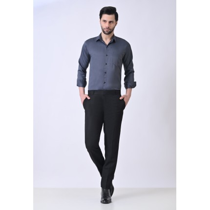 Verus Men's Satin Regular Fit Grey Formal Shirt