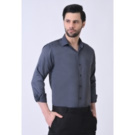 Verus Men's Satin Regular Fit Grey Formal Shirt