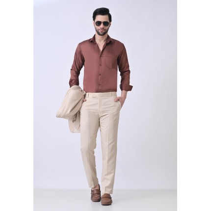 Verus Men's Satin Regular Fit Maroon Formal Shirt