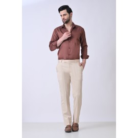 Verus Men's Satin Regular Fit Maroon Formal Shirt