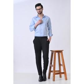 Verus Men's Satin Regular Fit Sky Blue Formal Shirt