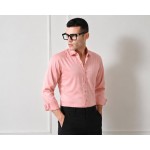 Verus Men's Satin Regular Fit Peach Formal Shirt