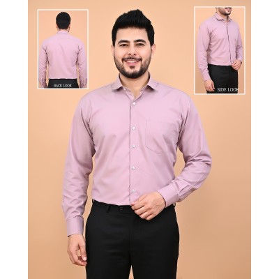 Verus Men's Satin Regular Fit Mauve Formal Shirt