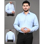 Verus Men's Satin Regular Fit Sky Blue Formal Shirt