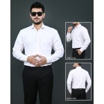 Verus Men's Satin Regular Fit White Formal Shirt